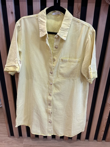 Robe courte jeans jaune 