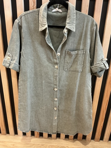 Robe courte jeans kaki