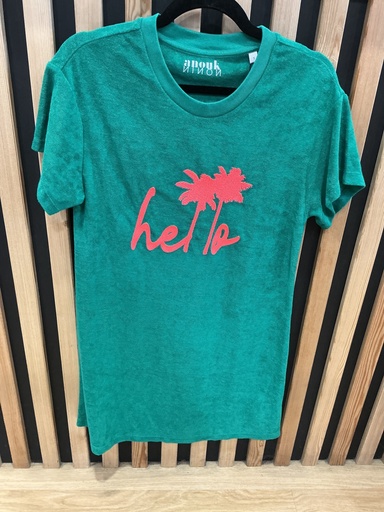 Robe Hello courte éponge vert 