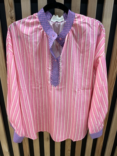 Blouse rayée rose 