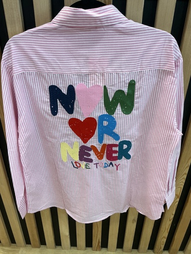 Chemise rayée rose now or ever 