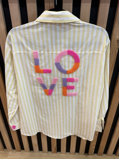 Chemise rayée jaune LOVE 
