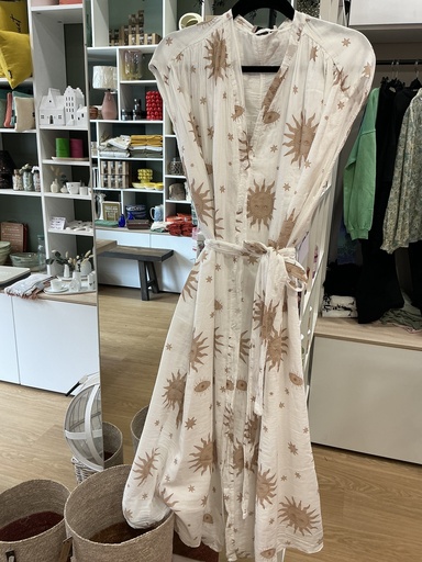 Robe Soleil blanc et beige 