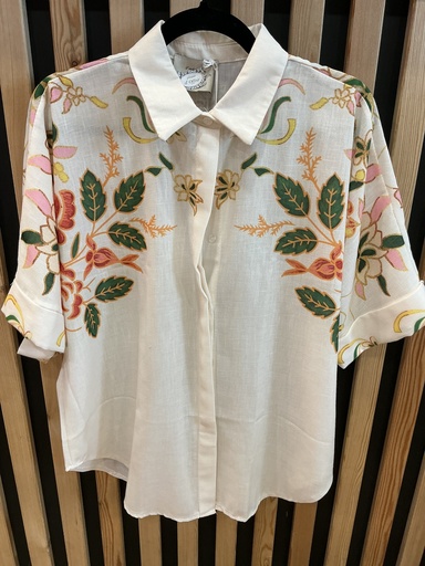 Chemise fleurie manches courtes 