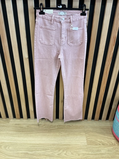 Jeans flared 7/8 bois de rose 
