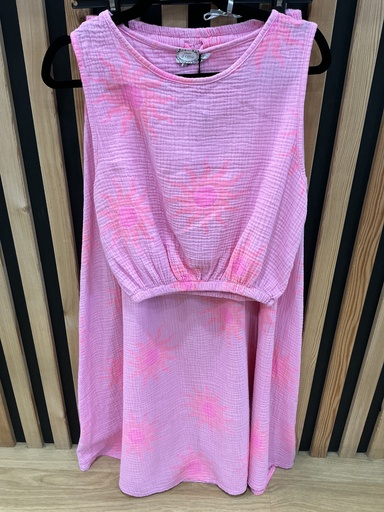 Ensemble jupe soleil rose 
