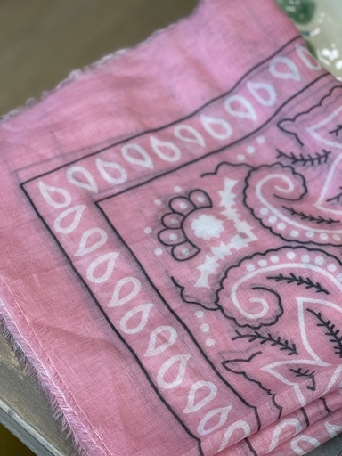 Foulard bandana 120x120 cm rose